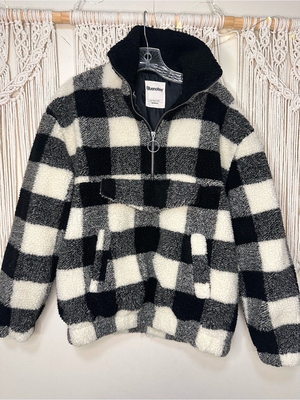 Bluenotes Black & White Cozy Sherpa Jacket
